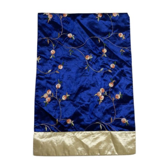 4 Silk Napkins Custom Made Placemats Table Blue - Picture 4 of 5